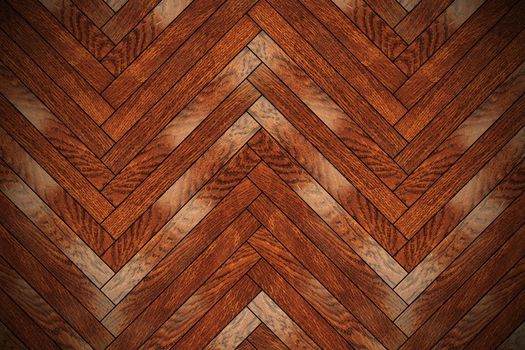 closeup of brown wooden floor forming parquet design