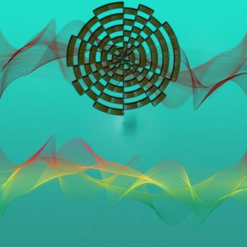 Illustration of Abstract Waves at color background