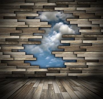 abstract cracked wooden wall of a lodge