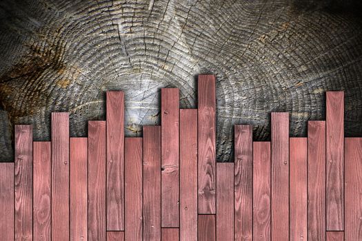 floor wood weathered rustic  tiles montage on cracked surface