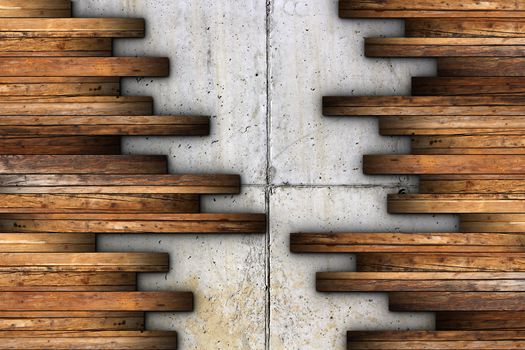mahogany ancient floor mounted on concrete surface