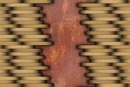 mounting parallel parquet design  on rusty surface