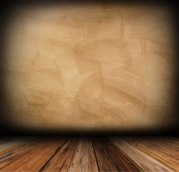 plaster wall and wood floor on architectural empty  background