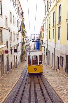 Bica tram in Lisbon Portugal