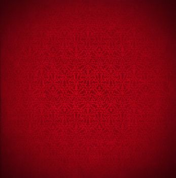 Template of red velvet and texture with ornate floral seamless