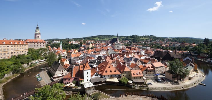 CESKY KRUMLOV - AUGUST 21, 2012: The Castle and City. The castle and city of Cesky Krumlov is saved by UNESCO since 1992.