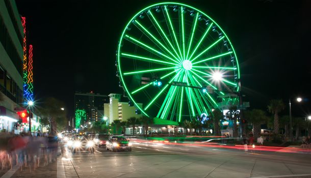 evening scenes on the grand strand at myrtle beach