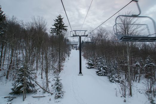 night skiing at skiing resort in west virginia