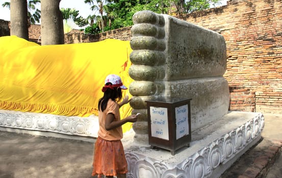 Reclining Buddha in Wat Mongkol. Ayutthaya