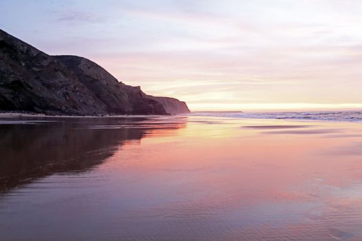 Beautiful sunset at Vale Figueiras in Portugal