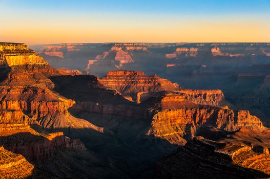 Beautiful colorful sunrise at Grand Canyon national park, Arizona, USA