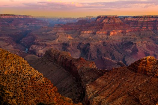 Grand Canyon colorful landscape view at sunrise, Arizona, USA