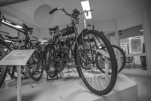 Have done photo in black & white in the hope that it will look old and worn out. 1919 EBE. Motor: 184cc, 1cyl, 4-takt, 2 hk. All the pictures are shot on Ed's motorcycle and Motor Museum in Ed, Sweden. Interesting museum, which is worth a visit.