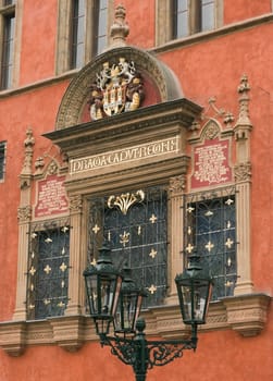 Decor of windows Old Town Hall in Prague