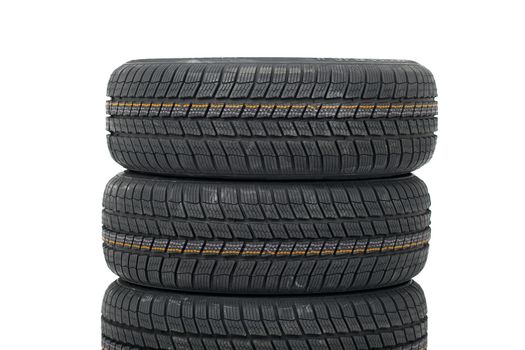 A set of new winter tyres