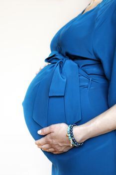 The pregnant woman on the ninth month.