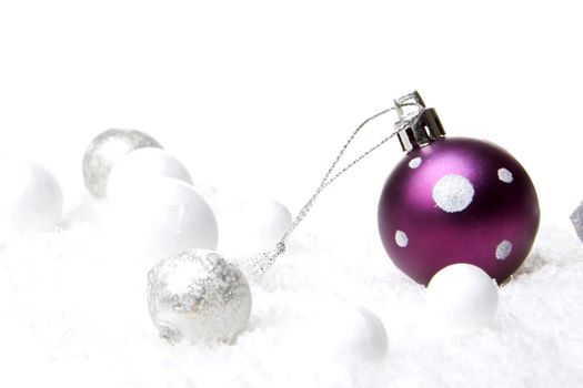 christmas, decoration with  christmas bauble purple 