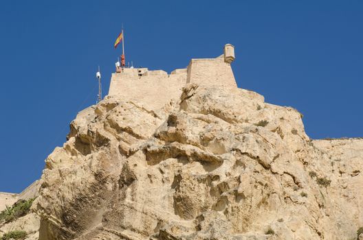 Alicante Santa Barbara castle taken from the old town, Costa Blanca, Spain