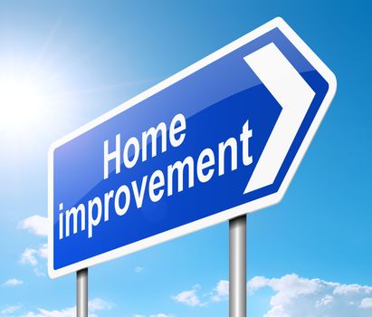 Illustration depicting a sign with a home improvement concept.