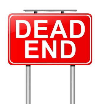 Illustration depicting a sign with a dead end concept.