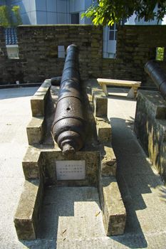 Ancient cannon in the Chinese museum outdoor