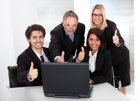 Group of business people at the meeting discussing