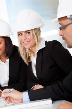 Portrait of woman architect at the meeting