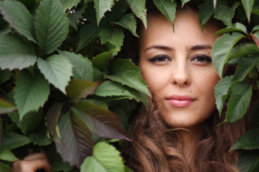 Portrait of beautiful woman outdoor