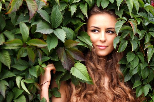 Portrait of beautiful woman outdoor