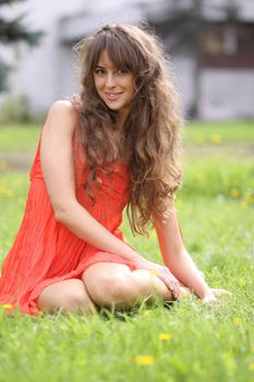 Portrait of beautiful woman outdoor