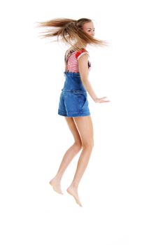 Full length of fashion model, white isolated