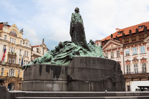 Jan Hus Statue, Old Town Square, Prague, Czech Republic,