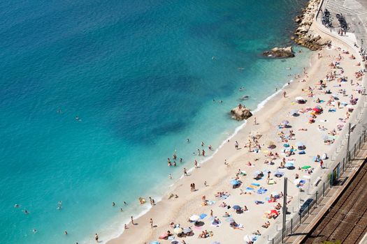 High angle view of beach. Nice, France