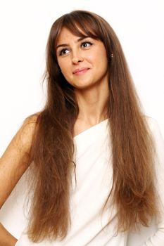 Closeup portrait of a happy young woman