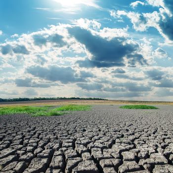 drought earth under dramatic sky