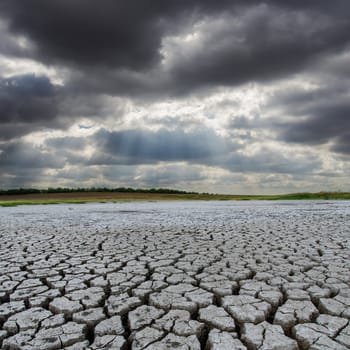 earth desert and low clouds over it