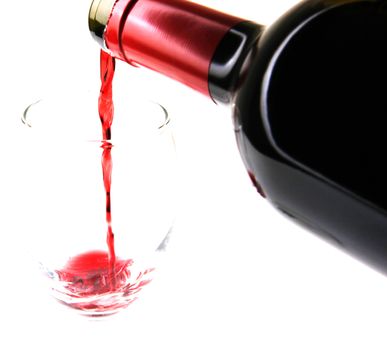 Red Wine On White Background