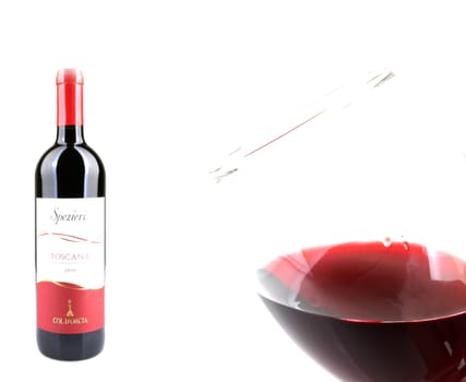 Red Wine On White Background