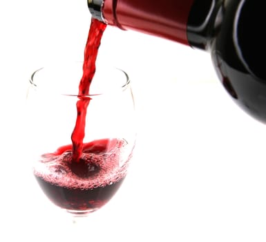 Red Wine On White Background