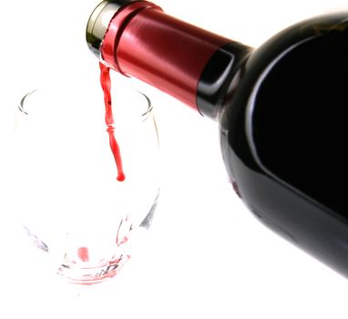 Red Wine On White Background
