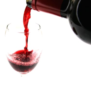 Red Wine On White Background