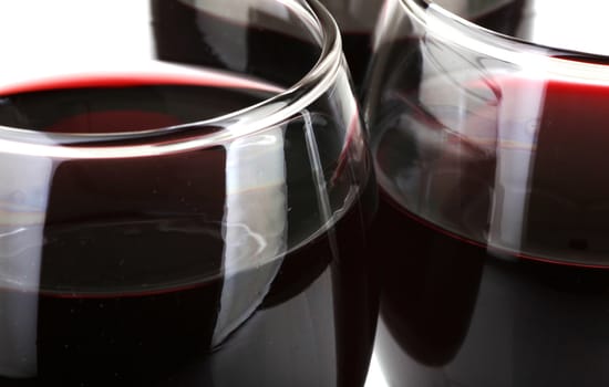 Red Wine On White Background
