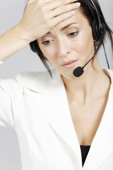 Call centre lady expressing concern and worry