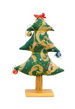 The Handmade soft toy isolated New Year tree