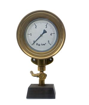 old copper manometer used in ancient beer brewery