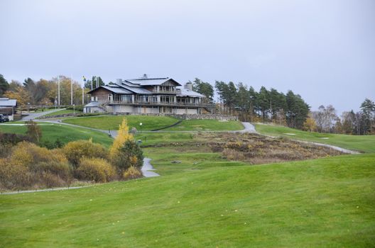 stately clubhouse on top of the height