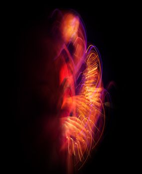 Saxophone player performing on stage. Intentional motion blur
