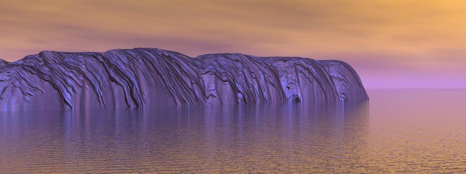 Icebergs and ocean. Peculiar landscape of the Antarctica.