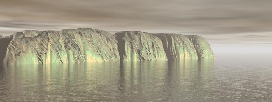 Icebergs and ocean. Peculiar landscape of the Antarctica.