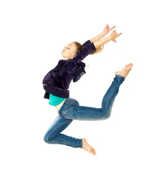 Dancer girl, isolated on white